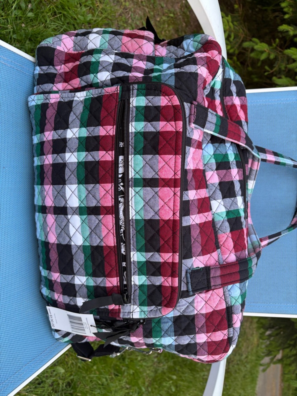 Vera Bradley weekender travel bag.  Pattern is. RIBBONS PLAID. NEW WITH TAGS.